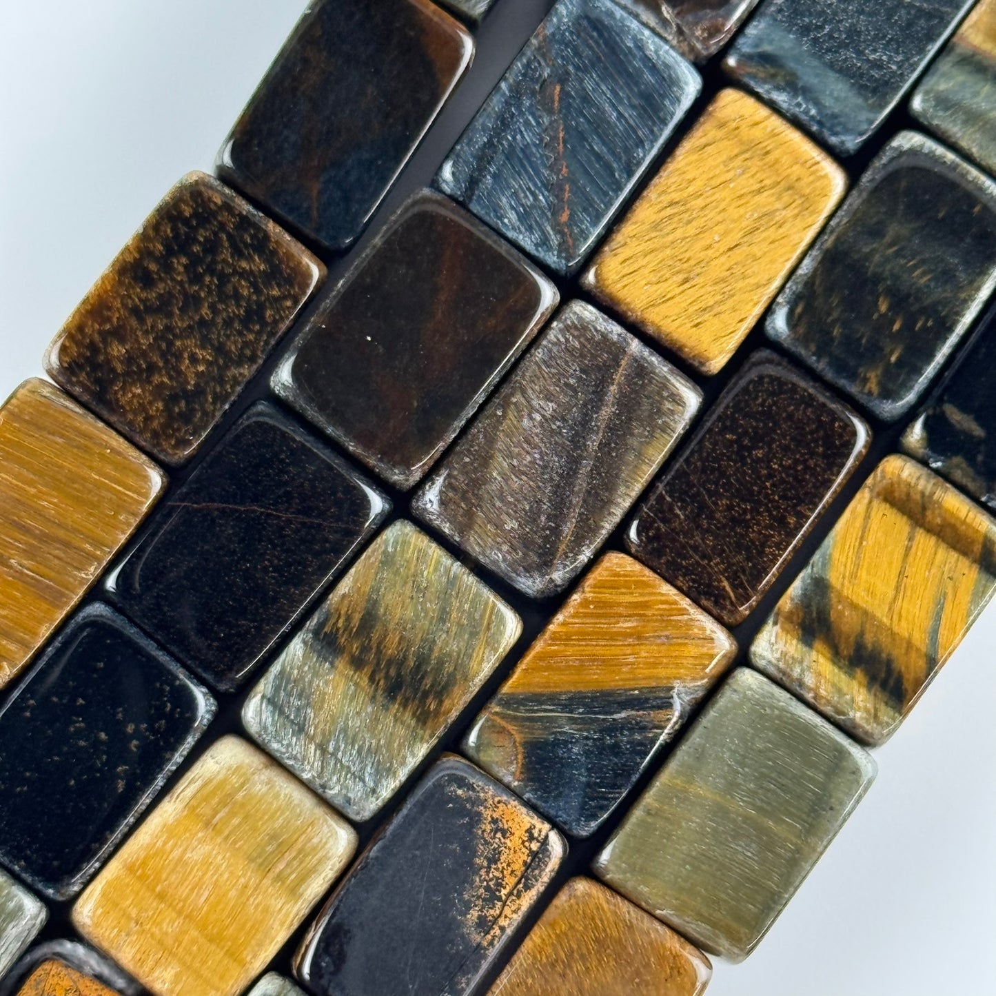 Tiger's Eye Blue/Brown Rectangle Beads (AB Quality)