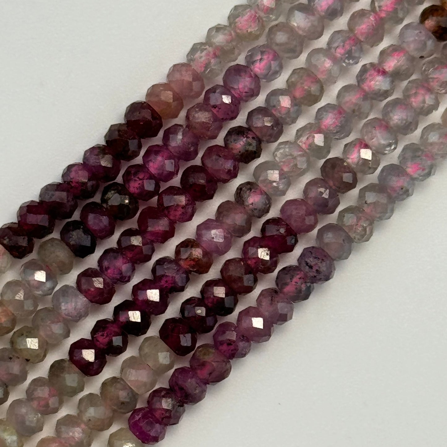 Faceted Rondelle Ruby Sapphire - Precious Stone Beads