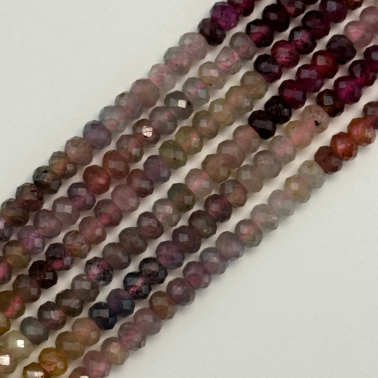 Faceted Rondelle Ruby Sapphire - Precious Stone Beads