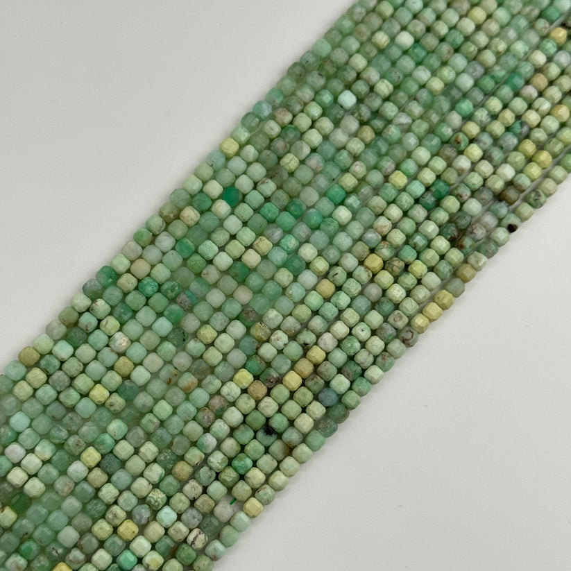 Faceted Square Semi Precious Stone Beads