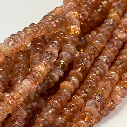 Sunstone Polished Rondelle Beads – Natural Gemstone