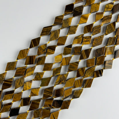 Tiger's Eye Lozenge Gemstone Beads - (AB Quality)