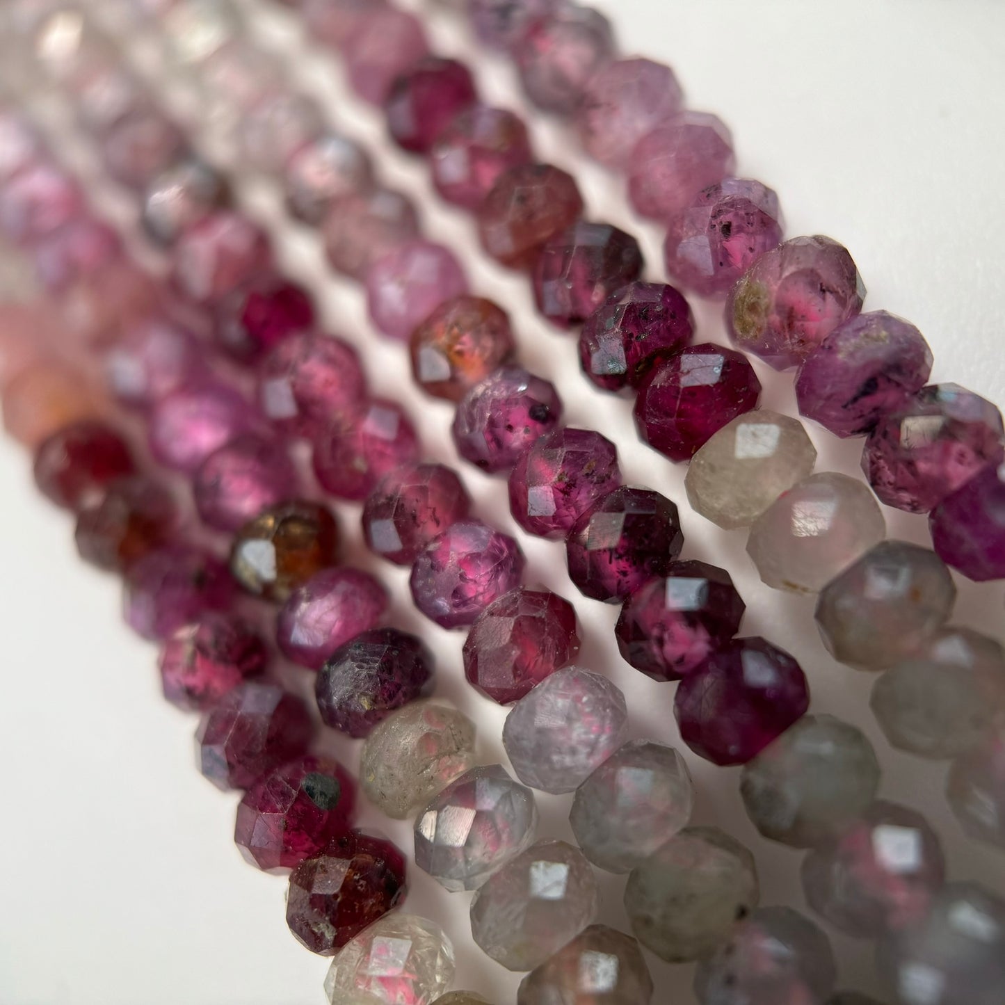 Faceted Rondelle Ruby Sapphire - Precious Stone Beads