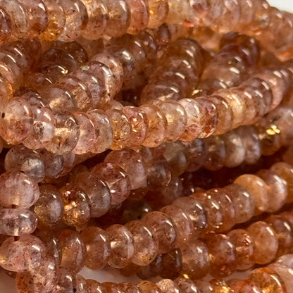 Sunstone Polished Rondelle Beads – Natural Gemstone