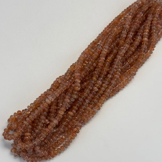 Sunstone Polished Rondelle Beads – Natural Gemstone