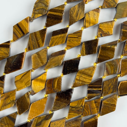 Tiger's Eye Lozenge Gemstone Beads - (AB Quality)