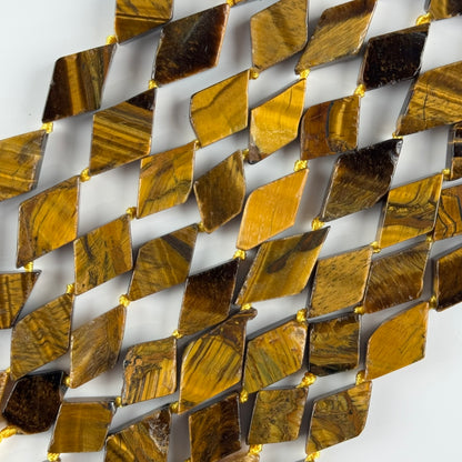 Tiger's Eye Lozenge Gemstone Beads - (AB Quality)