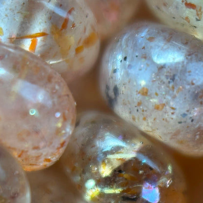 Sunstone Polished Rondelle Beads – Natural Gemstone
