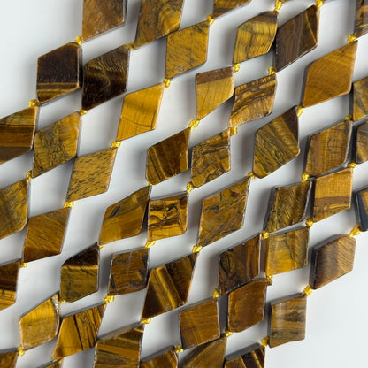 Tiger's Eye Lozenge Gemstone Beads - (AB Quality)