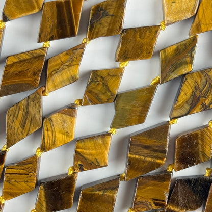 Tiger's Eye Lozenge Gemstone Beads - (AB Quality)