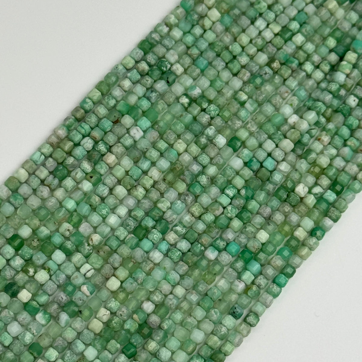 Chrysoprase Beads - Faceted Square