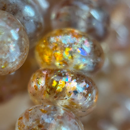 Sunstone Polished Rondelle Beads – Natural Gemstone