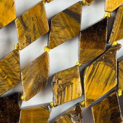 Tiger's Eye Lozenge Gemstone Beads - (AB Quality)