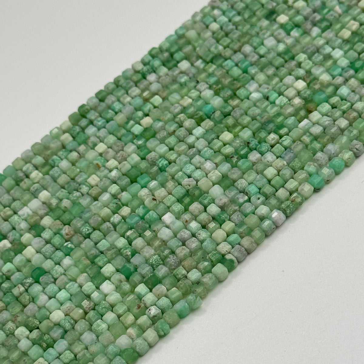 Chrysoprase Beads - Faceted Square