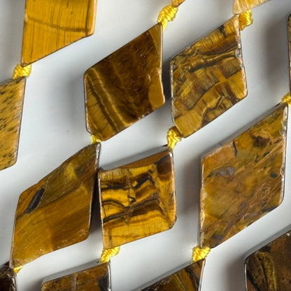 Tiger's Eye Lozenge Gemstone Beads - (AB Quality)