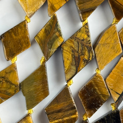Tiger's Eye Lozenge Gemstone Beads - (AB Quality)