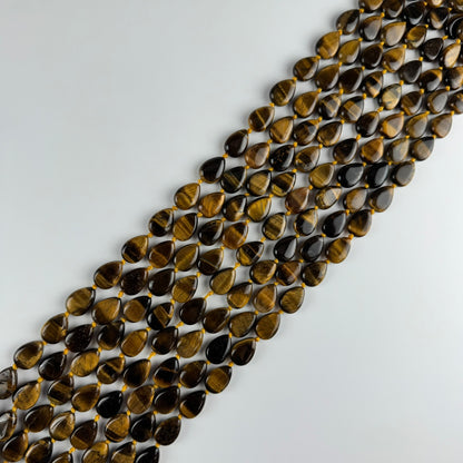 Tiger's Eye Pear Shaped Gemstone Beads - (A Quality)