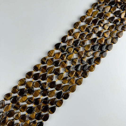 Tiger's Eye Pear Shape Gemstone Beads - (A Quality)