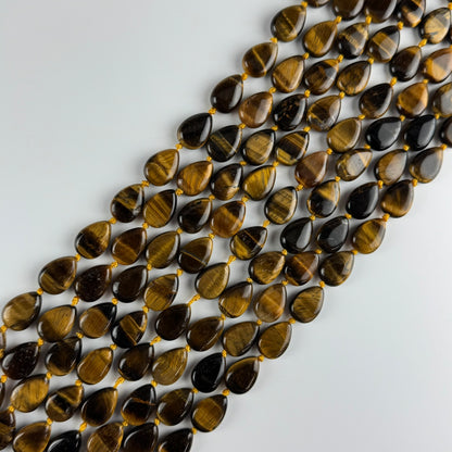 Tiger's Eye Pear Shaped Gemstone Beads - (A Quality)