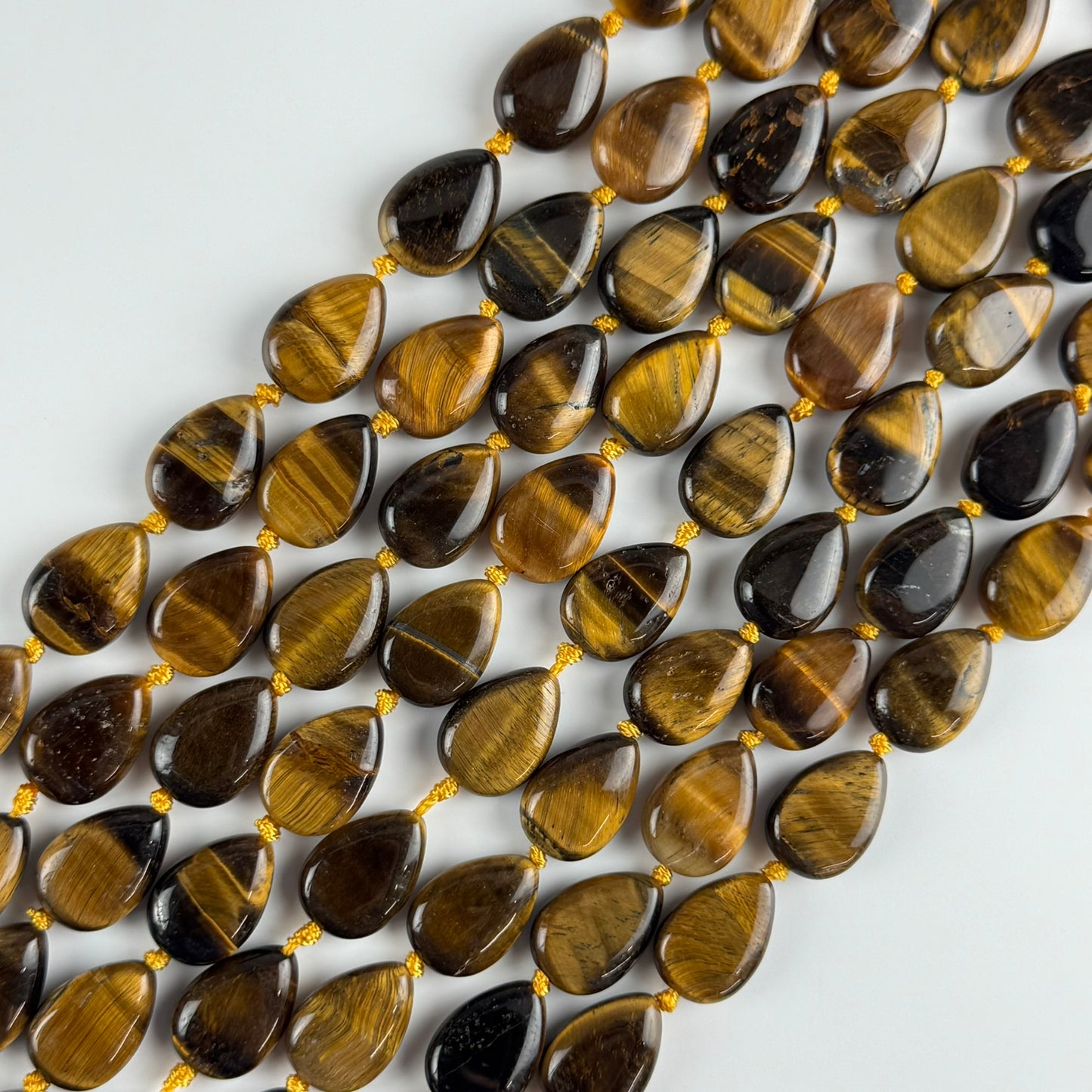 Tiger's Eye Pear Shape Beads (A Quality)