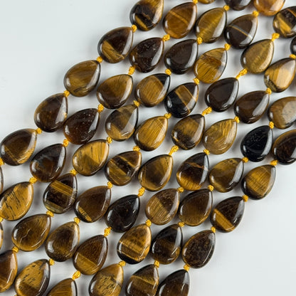 Tiger's Eye Pear Shaped Gemstone Beads - (A Quality)