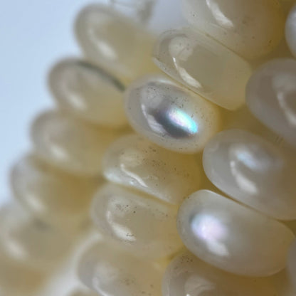 Cream Beige Mother Of Pearl Polished Rondelle Beads