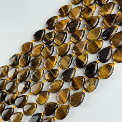 Tiger's Eye Pear Shaped Gemstone Beads - (A Quality)