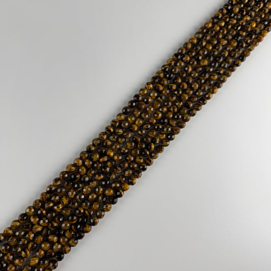 Tiger's Eye Round Faceted Beads (A Quality)