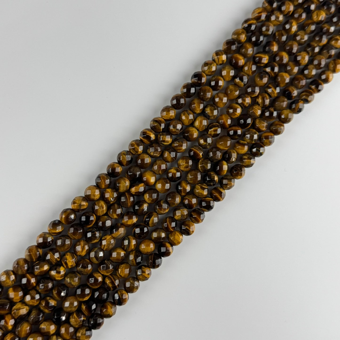 Tiger's Eye Round Faceted Beads (A Quality)