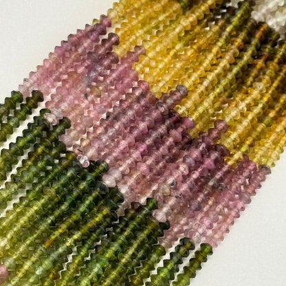 Multicolor Tourmaline Space Ship Beads – Natural Gemstone