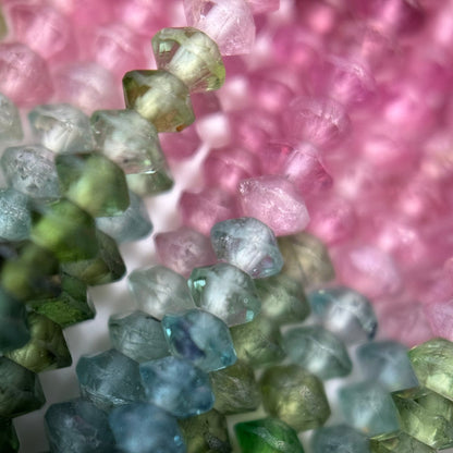 Multicolor Tourmaline Space Ship Beads – Natural Gemstone