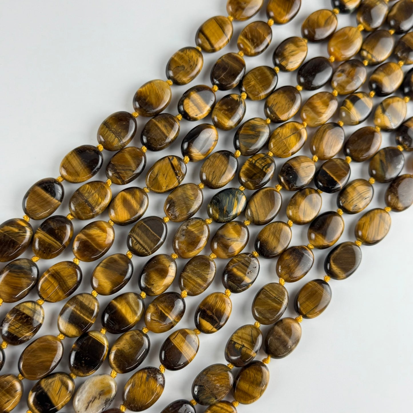 Tiger's Eye Oval Polished Beads (A Quality)