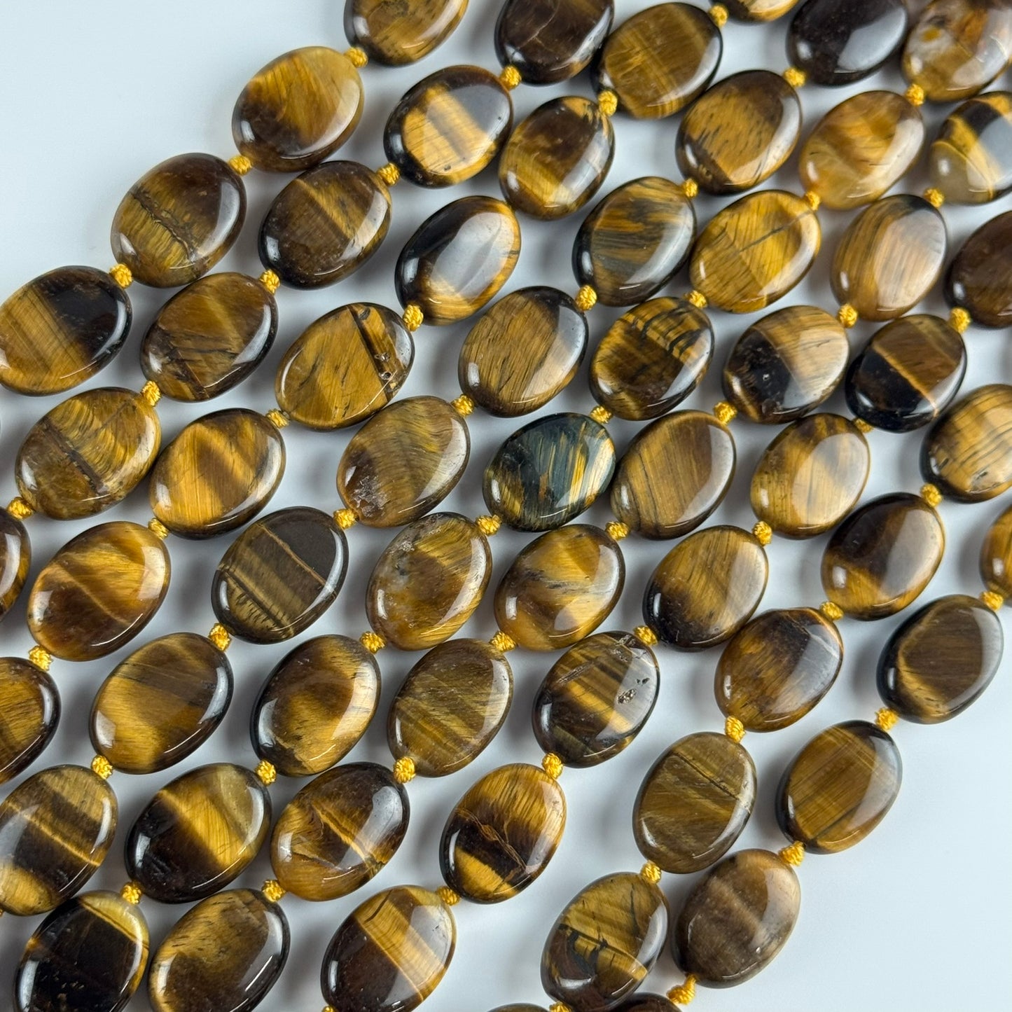 Tiger's Eye Oval Polished Beads (A Quality)