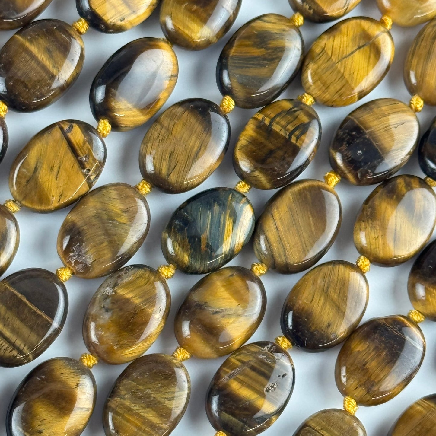 Tiger's Eye Oval Polished Beads (A Quality)