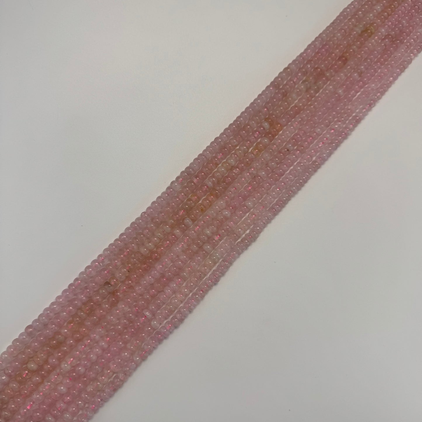Morganite Polished Rondelle Beads – Natural Gemstone