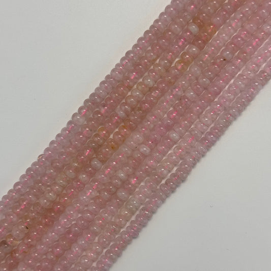 Morganite Polished Rondelle Beads – Natural Gemstone