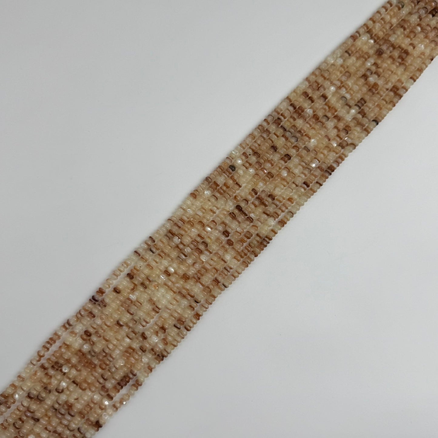 Cream Beige Mother Of Pearl Polished Rondelle Beads