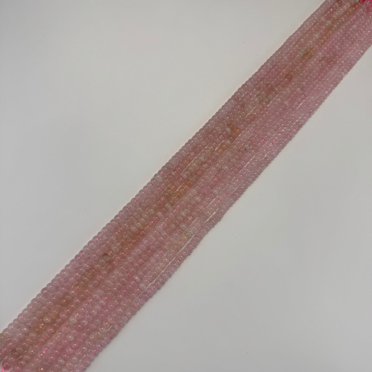 Morganite Polished Rondelle Beads – Natural Gemstone