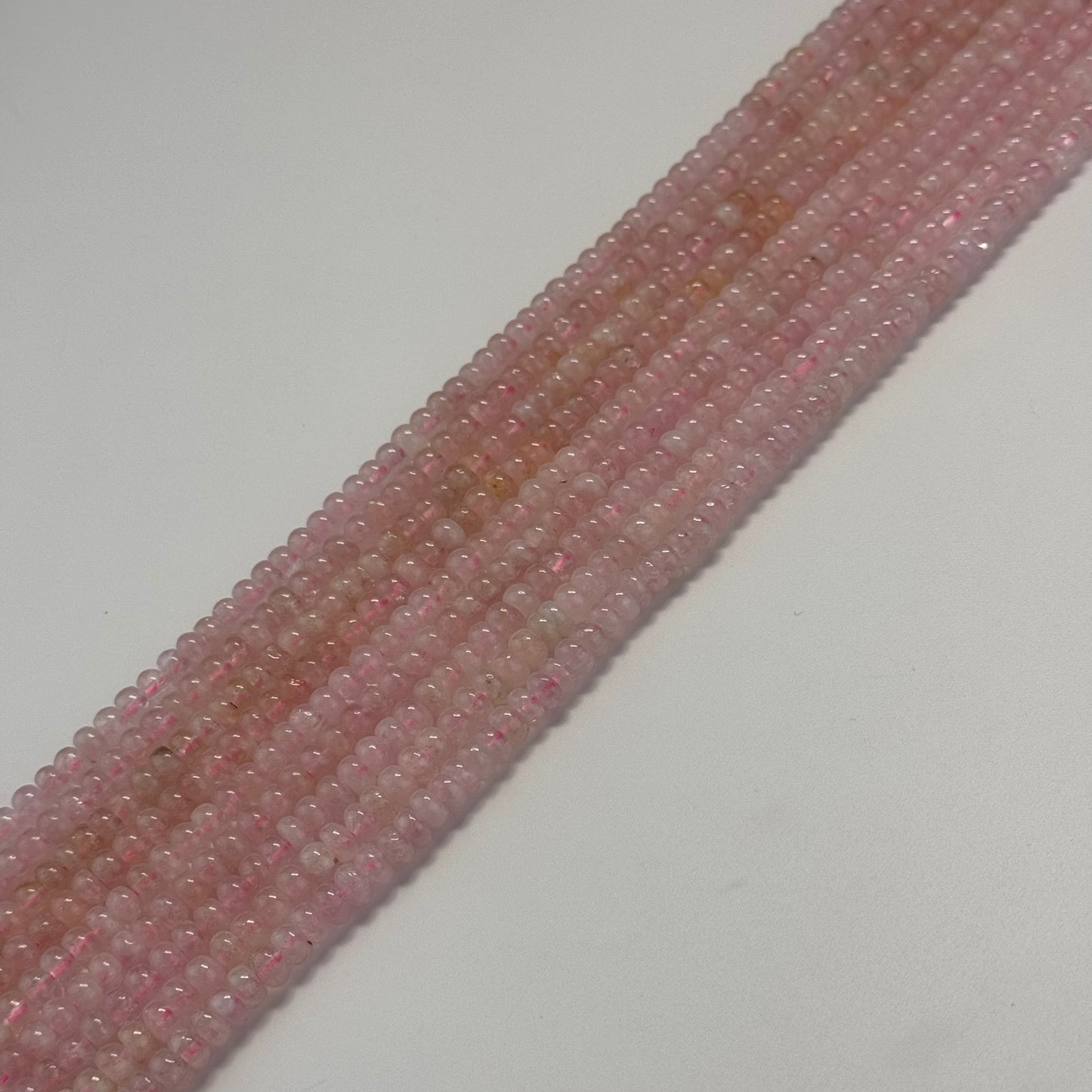 Morganite Polished Rondelle Beads – Natural Gemstone