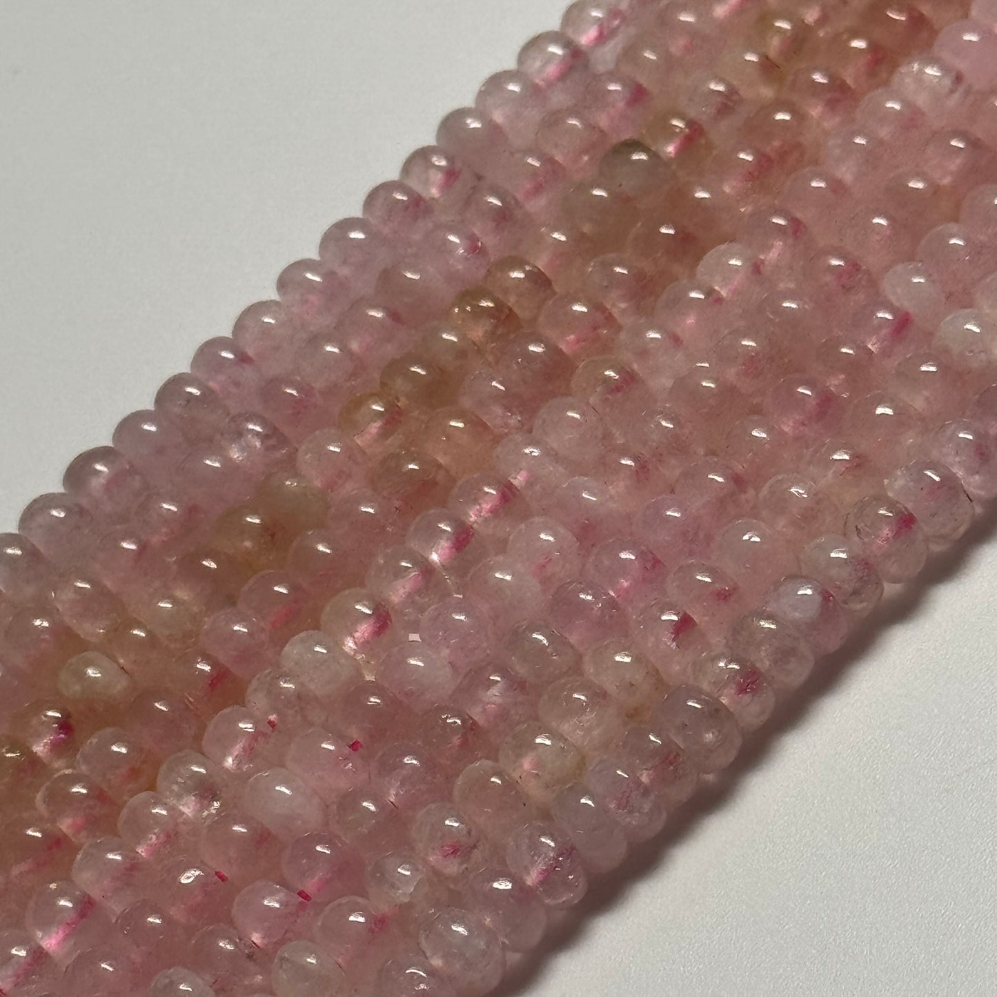 Morganite Polished Rondelle Beads – Natural Gemstone