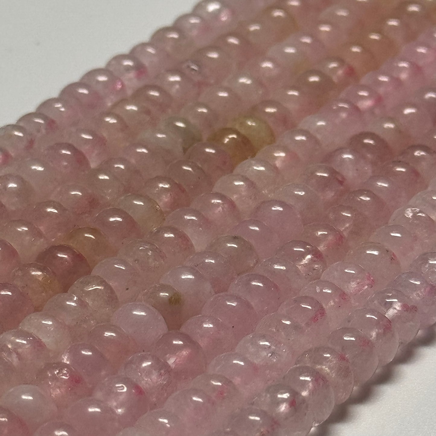 Morganite Polished Rondelle Beads – Natural Gemstone