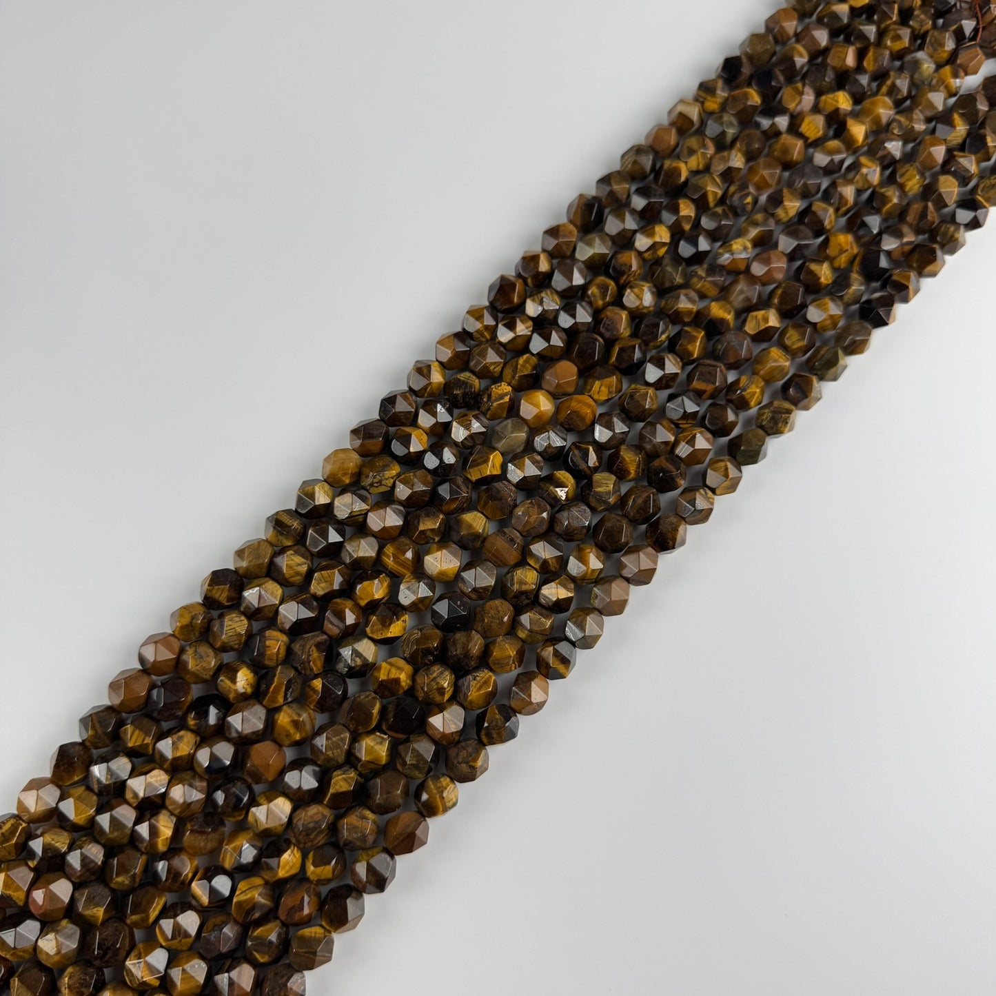 Tiger's Eye Diamond-Cut Beads (AA Quality)