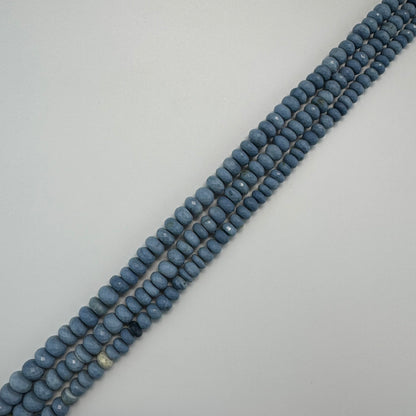 Blue Opal Faceted Rondelle Gemstone Beads