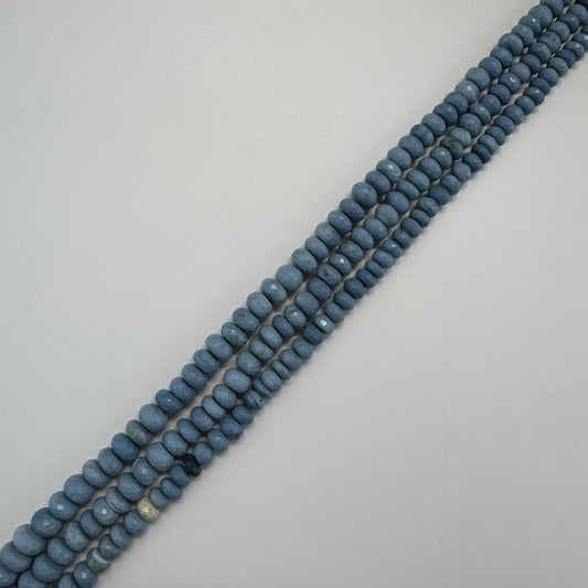 Blue Opal Faceted Rondelle Gemstone Beads