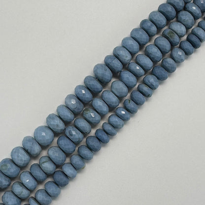 Blue Opal Faceted Rondelle Gemstone Beads