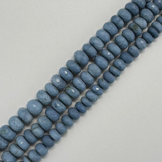 Blue Opal Faceted Rondelle Gemstone Beads