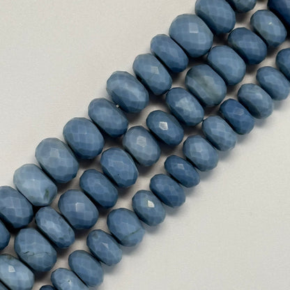 Blue Opal Faceted Rondelle Gemstone Beads