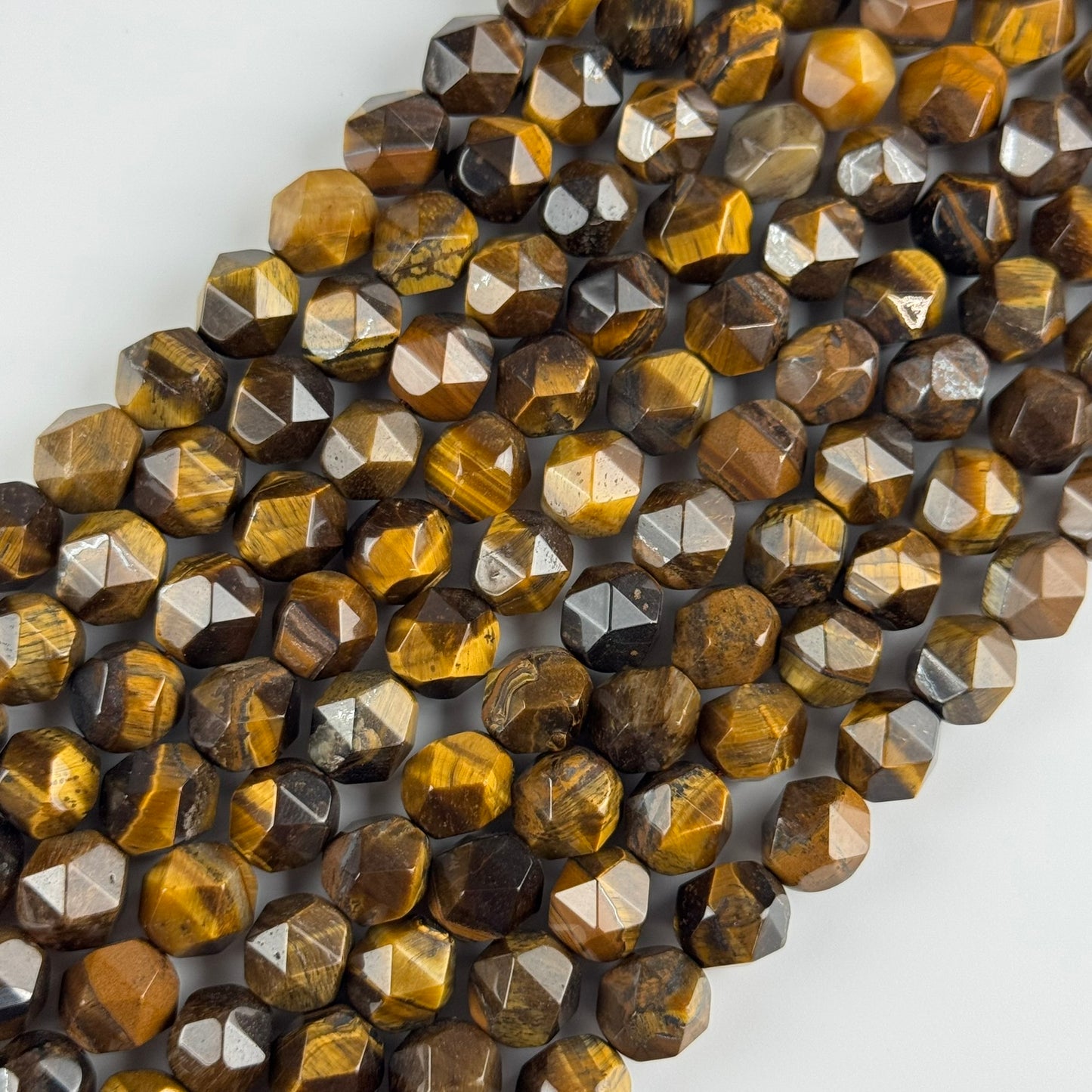 Tiger's Eye Diamond-Cut Beads (AA Quality)