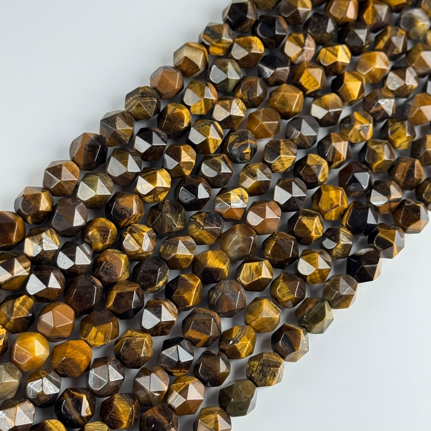 Tiger's Eye Diamond-Cut Beads (AA Quality)