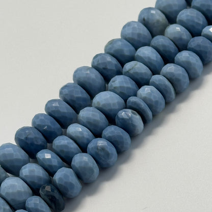 Blue Opal Faceted Rondelle Gemstone Beads